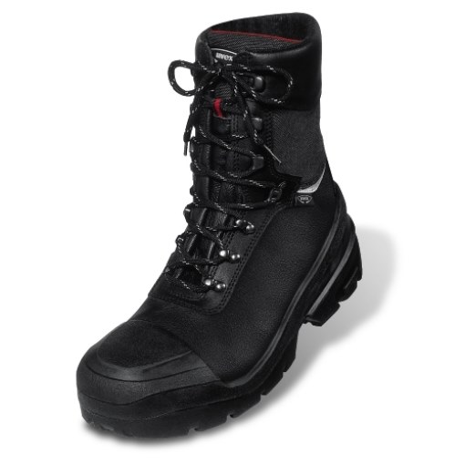 uvex quatro pro Winter-Schnürstiefel 8402 S3 CI SRC- Robuster, moderner Winter-Schnürstiefel- Extra breite Passform- Robustes, hydrophobiertes Oberleder- Weich gepolsterte Manschette- Gepolsterte Staublasche- Wärmendes W