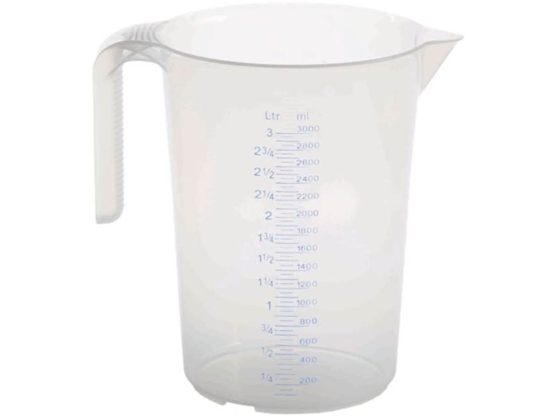 3303 Messbecher 3 l  PP transparent · mit 2 Skaleneinteilungen