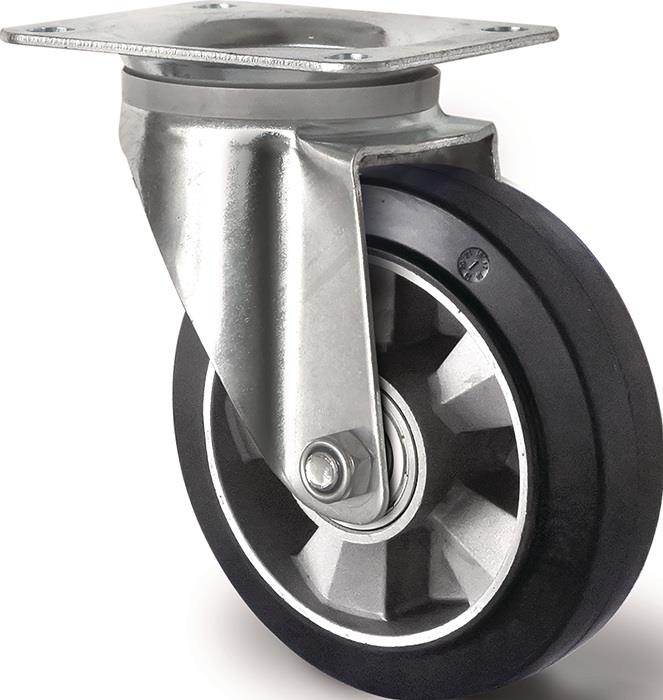 TECWERK  Schwerlastlenkrolle  Rad-Ø 250 mm Tragfähigkeit 500 kg Lenkrolle Elasti