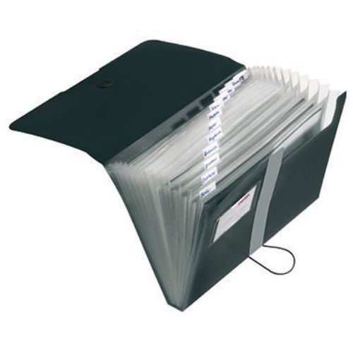Herlitz Fächermappe easy orga to go 11208394 DIN A4 12Fächer PP schwarz