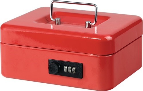 BURG-WÄCHTER 10692 Geldkassette MONEY CODE B.200xH.90xT.160 mm rot lackiert