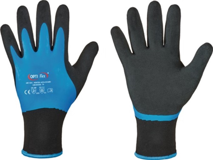 OPTIFLEX 0241-09 Handschuhe Winter Aqua Guard Größe 9 schwarz/blau EN 388, EN 51