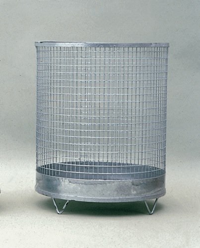 Abfallkorb H600xD400 mm 75 l Drahtgitter verzinkt mit 4 Füßen