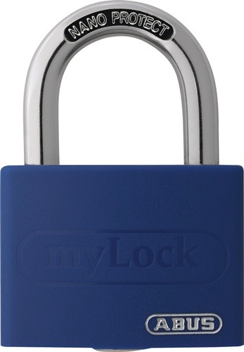 ABUS 49933 3 Zylindervorhangschloss T65AL/40 blau gl. Schlosskörperbreite 43 mm