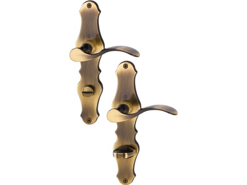 HOPPE 8167462 Langschildgarnitur Weimar M112SLN/2007 Messing F73 SK/OL 78 mm DIN