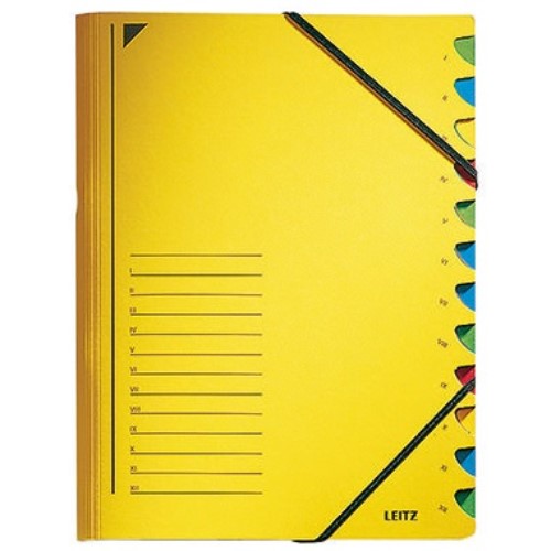 Leitz Ordnungsmappe 39120015 DIN A4 12 Fächer farbig Karton gelb