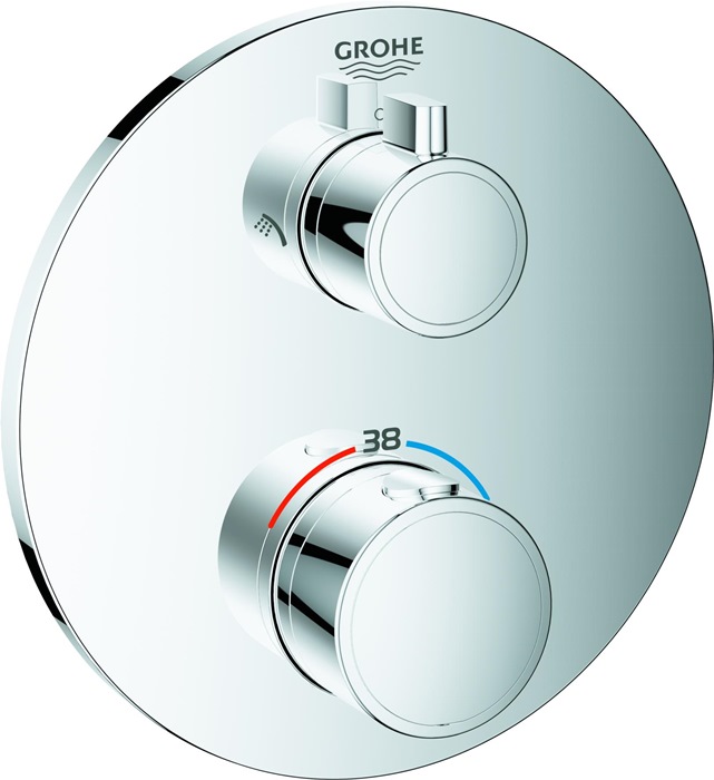 GROHE 24076000 Fertigmontageset Grohtherm 2 Abgänge chrom SafeStop, SafeStop Plu