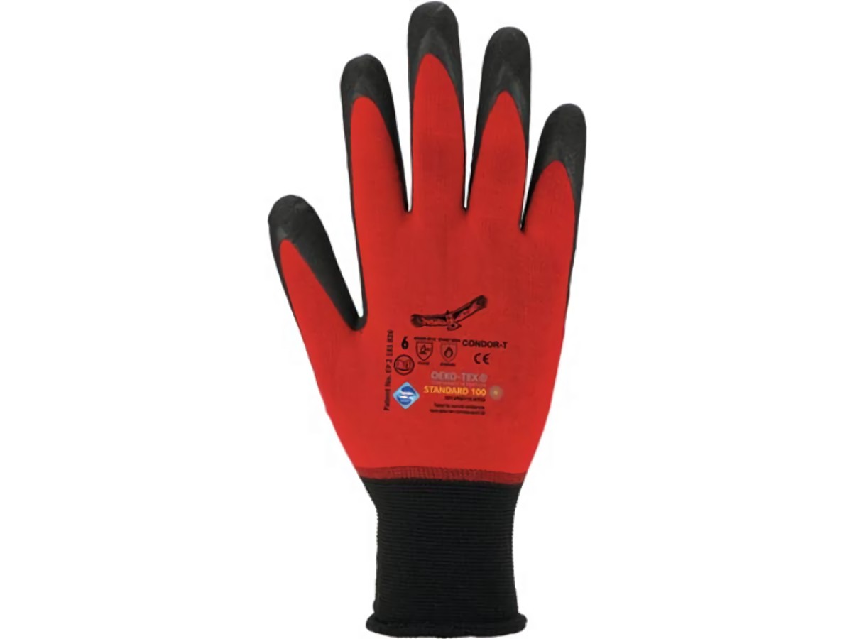ASATEX CONDOR-T/11 Handschuhe Condor Größe 11 rot/schwarz 98% Polyamid / 2% Elas