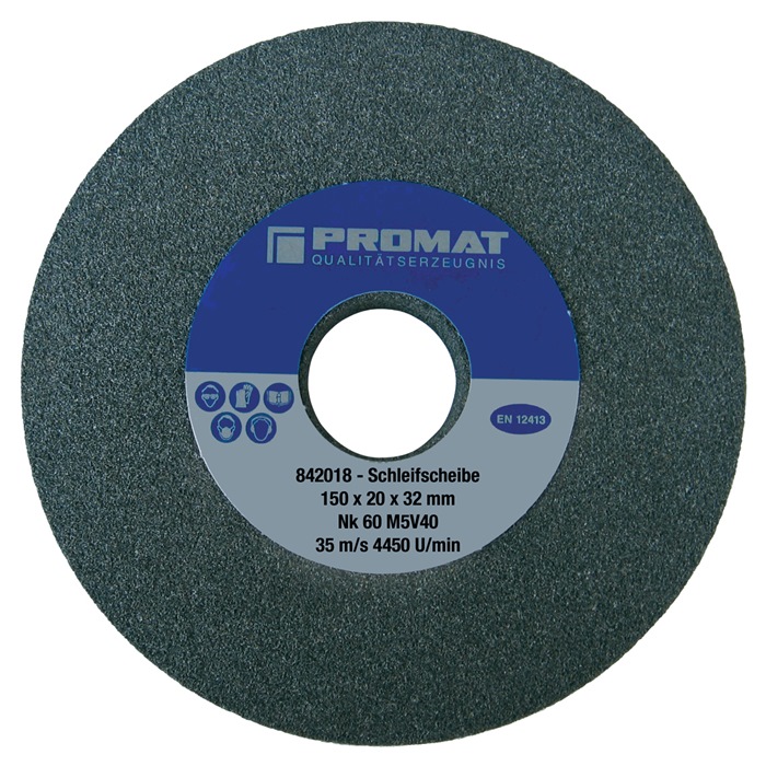 PROMAT  Schleifbockscheibe  D.125xB20x32mm grob 36 Form A Normalkorund