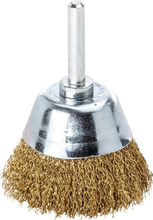 LESSMANN 435542 Flächenbürste  Ø 50 mm Schaft 6 mm Drahtstärke 0,2 mm Messing 10