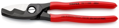 KNIPEX 95 11 200 Kabelschere  Länge 200 mm  Kunststoffüberzug