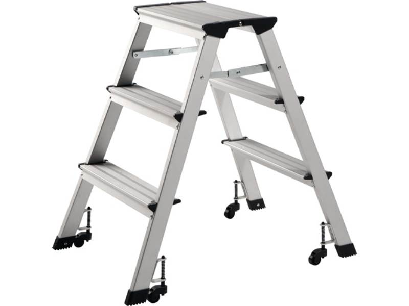 Klapptritt  Stufen einschl. Plattform 3 Plattformhöhe 630 mm Aluminium fahrbar