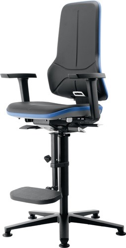 BIMOS 9571-9999-3278 Arbeitsdrehstuhl Neon Bodengleiter + Aufstiegshilfe ohne Po