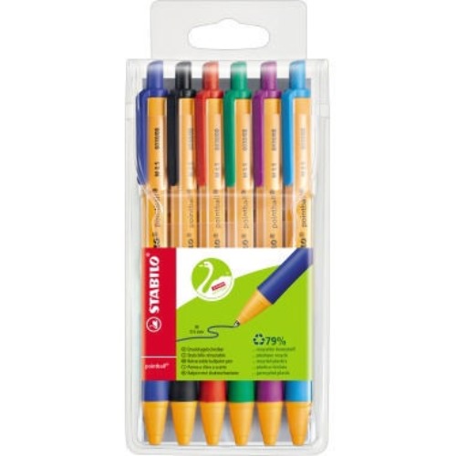 STABILO Kugelschreiber pointball 6030/6 0,5mm sortiert 6 St./Pack.