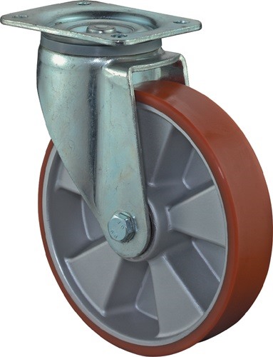 BS ROLLEN L600.B90.125 Schwerlastlenkrolle  Rad-Ø 125 mm Tragfähigkeit 450 kg Gu