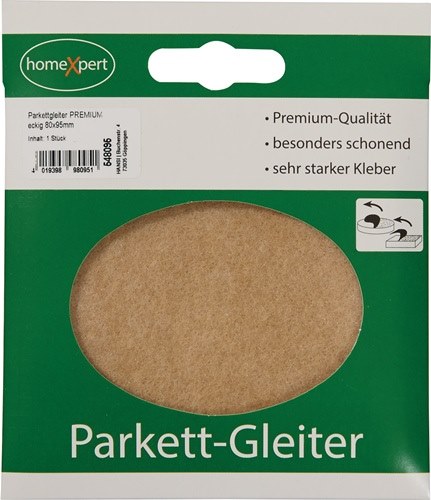 Parkettgleiter 80 x 95 mm Filz natur eckig selbstklebend