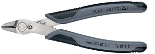 KNIPEX 78 03 140 ESD Elektronikseitenschneider Super-Knips® Länge 140 mm Facette