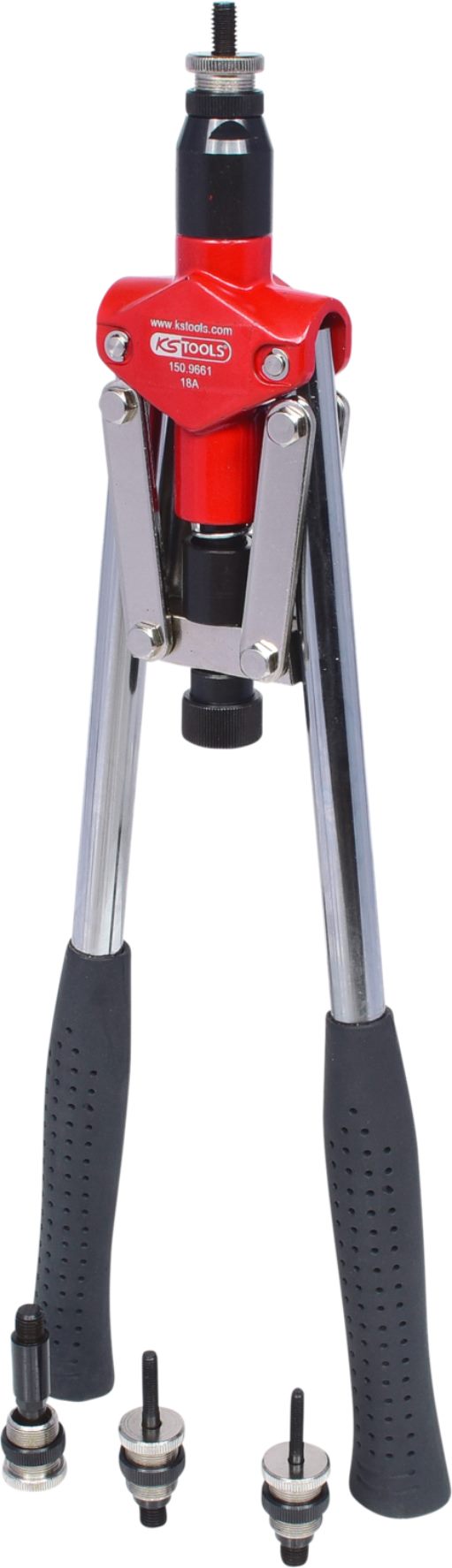 KS Tools 150.9660 Langarm-Handnietzangen-Satz für Gewindehülsen, 10-tlg.
