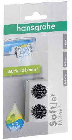 HANSGROHE 13182000 Luftsprudler SoftJet chrom M 24x1 mit Durchflussbegrenzer 5 l