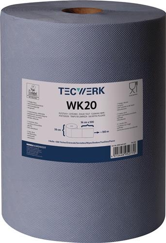TECWERK 2000469240 Putztuch WK 20 L360xB380ca.mm blau 2-lagig,volumengeprägt TEC