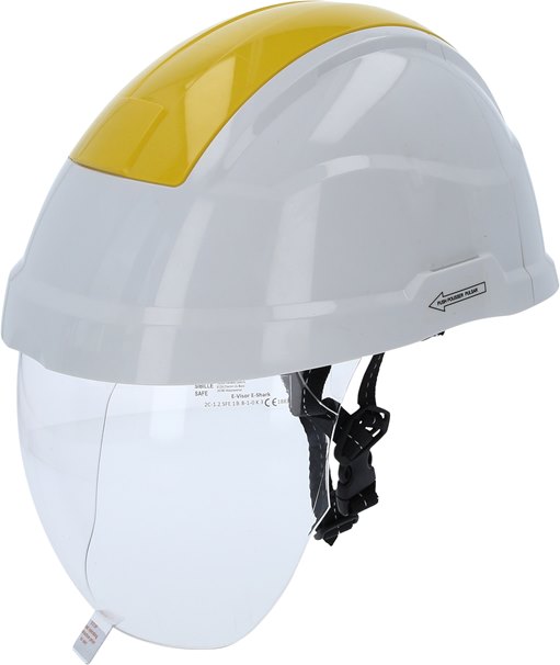 KS-Tools 117.0136 Arbeits-Schutzhelm mit Gesichtsschutz, gelb