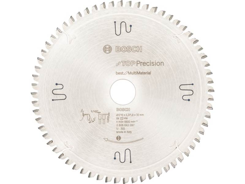 BOSCH 2608642097 Kreissägeblatt  Außen-Ø 216 mm Zähnezahl 64 HLTCG Bohrung 30 mm