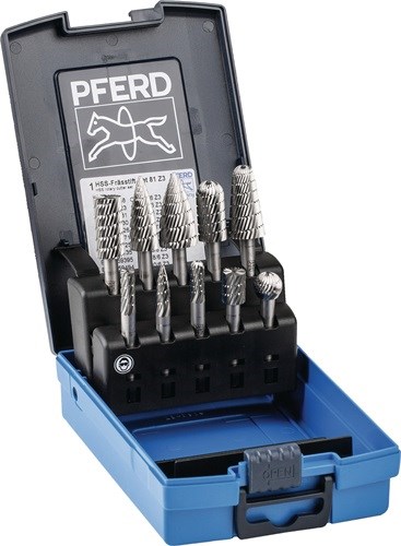 PFERD TOOLS 22900813 Frässtifte-Set 81 Schaft-Ø 6 mm 10-teilig HSS 3 bruchfeste