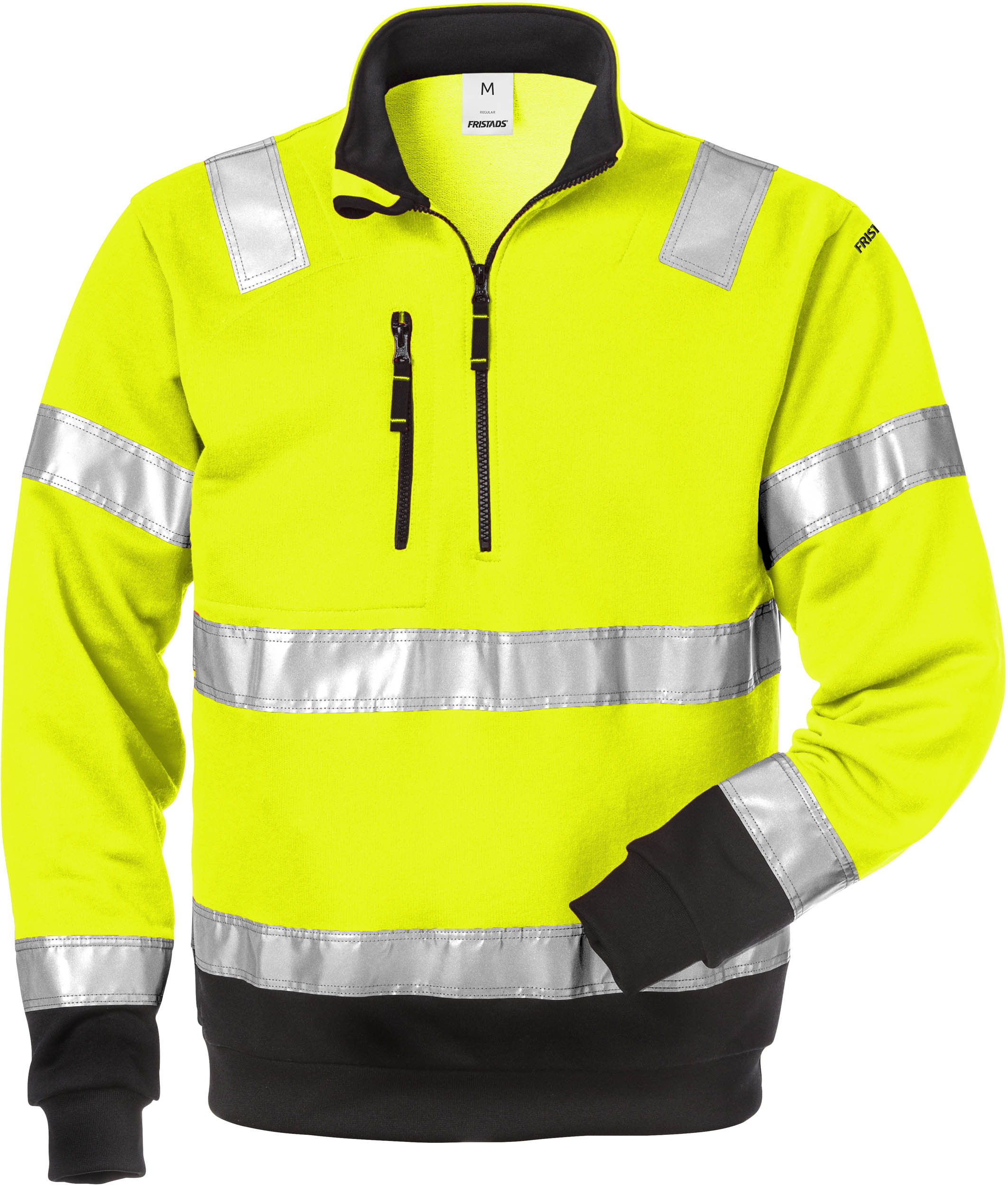 FRISTADS 100134-196 High Vis Zipper-Sweatshirt Kl. 3 728 SHV  Gr.4XL Warnschutz-