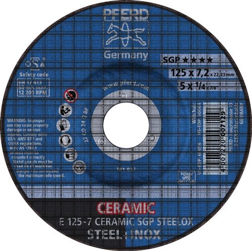 PFERD TOOLS 62212300 Schruppscheibe CERAMIC SGP STEELOX D125xS7mm gekröpft Stahl
