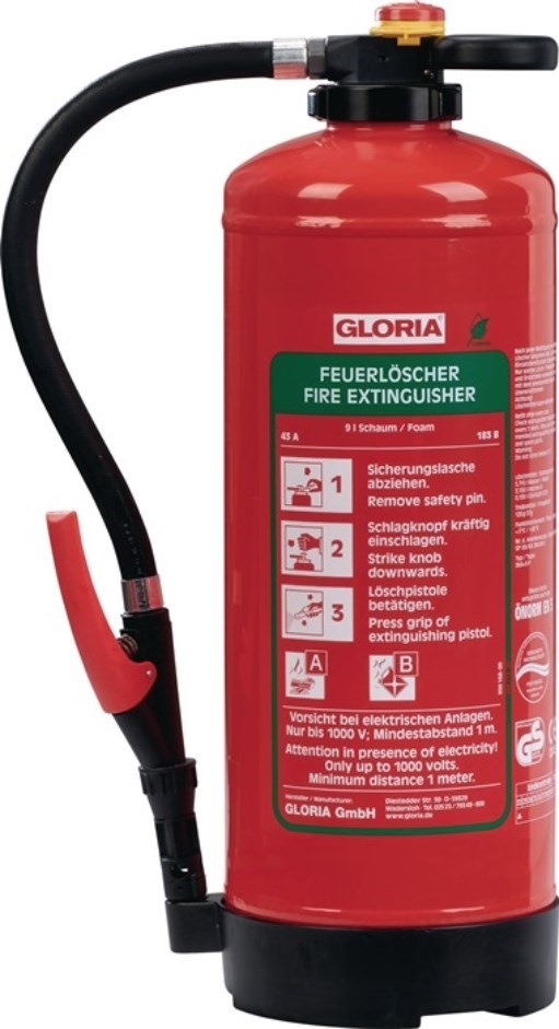 GLORIA 811651.0035 Schaumfeuerlöscher  9 l Aufladegerät Brandklasse A 43 A 183 B
