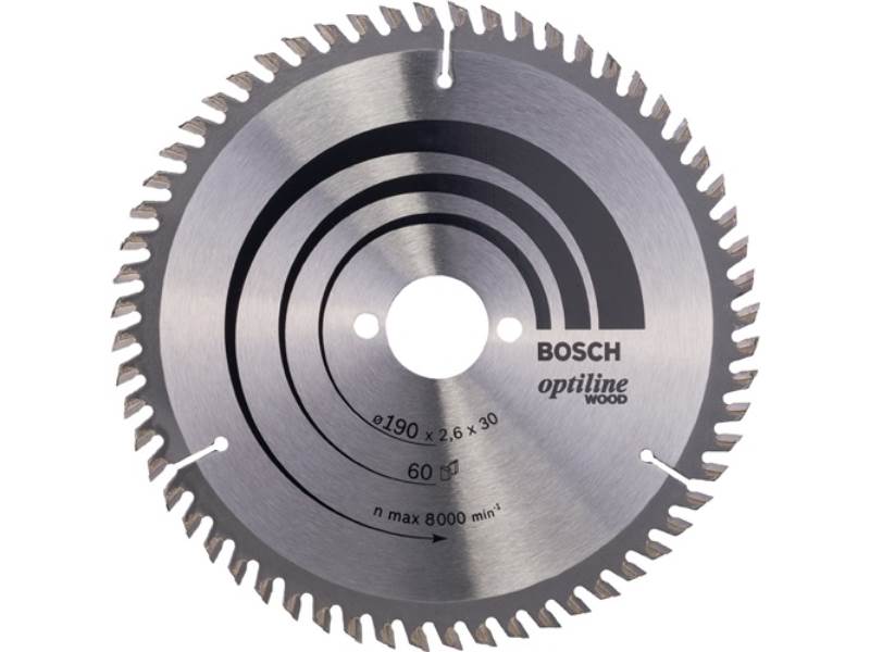 BOSCH 2608641188 Kreissägeblatt PRO Wood Außen-Ø 190 mm Zähnezahl 60 WZ Bohrung