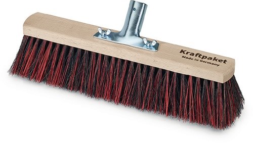 235270 Besen  Arenga/Elastonmischung Länge 400 mm m.Metallstielhalter Flachholz