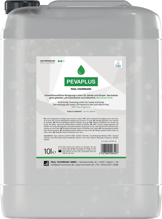 PAUL VOORMANN 090105 Handreinigung PEVAPLUS 10 l silikonfrei, pH-Hautneutral