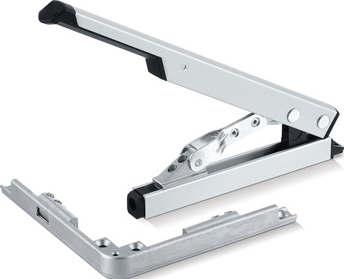GEZE 30611 Handhebel mit Eckumlenkung  silber mit Eckumlenkung