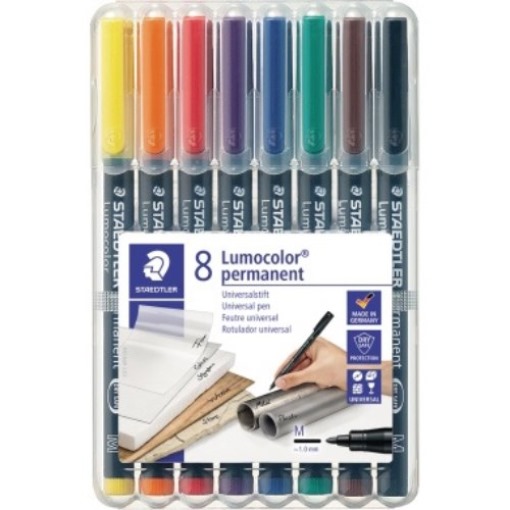 STAEDTLER Folienschreiber Lumocolor 317 WP8 1mm sortiert 8 St./Pack.