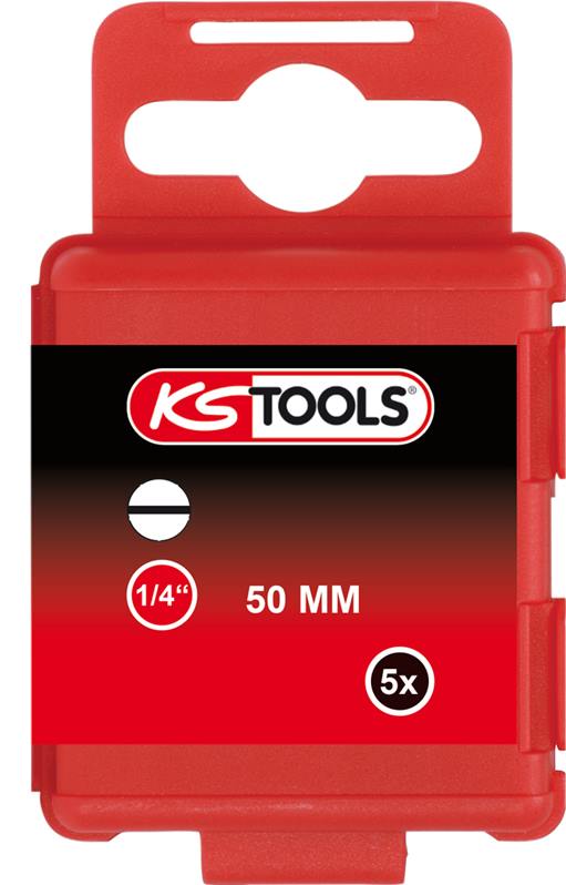 KS Tools 911.2765 1/4'' CLASSIC Bit Schlitz, 50mm, 6,5mm, 5er Pck
