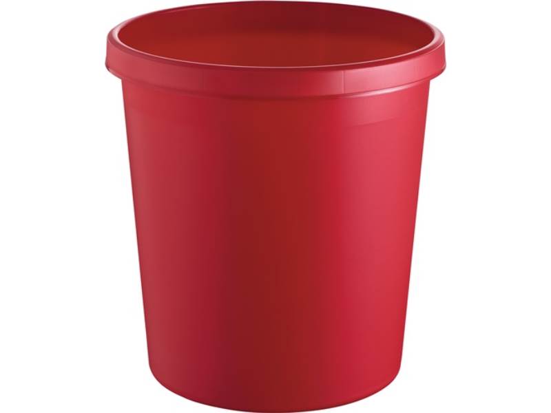 HELIT H6123825 Papierkorb  18 l H331xD.315 mm mit Griffrand Kunststoff rot