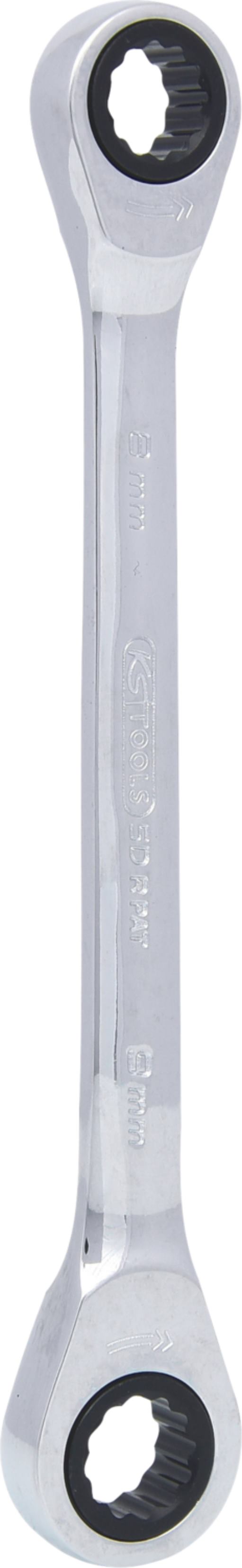 KS Tools 503.4502 GEARplus Doppel-Ratschenringschlüssel, 8x9mm