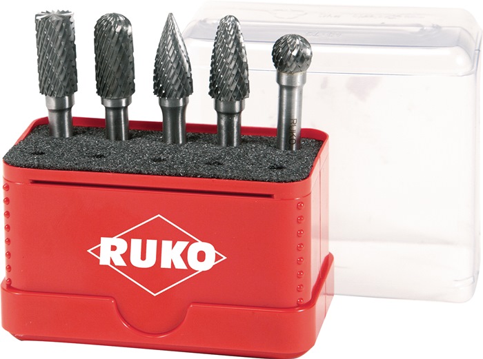 RUKO 116004 Frässtift-Satz  Schaft-Ø 6 mm 5 teilig HM ZYA-ST/WRC/SPG/RBF/KUD