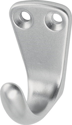 HERMETA 0553-01E Handtuchhaken 0553 1 Haken Höhe 37 mm Aluminium silberfarbig el