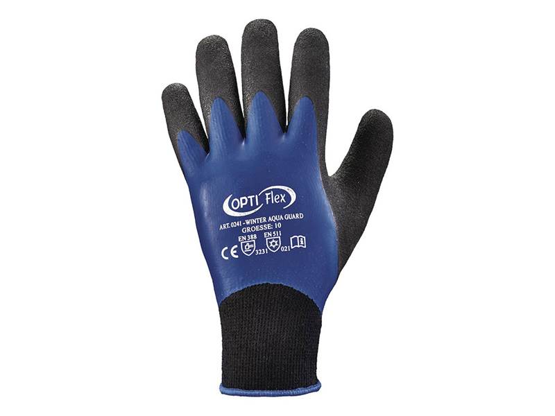 WINTER AQUA GUARD OPTIFLEX HANDSCHUHE, POLYACRYL / LATEX/LATEX, SCHWARZ/BLAU