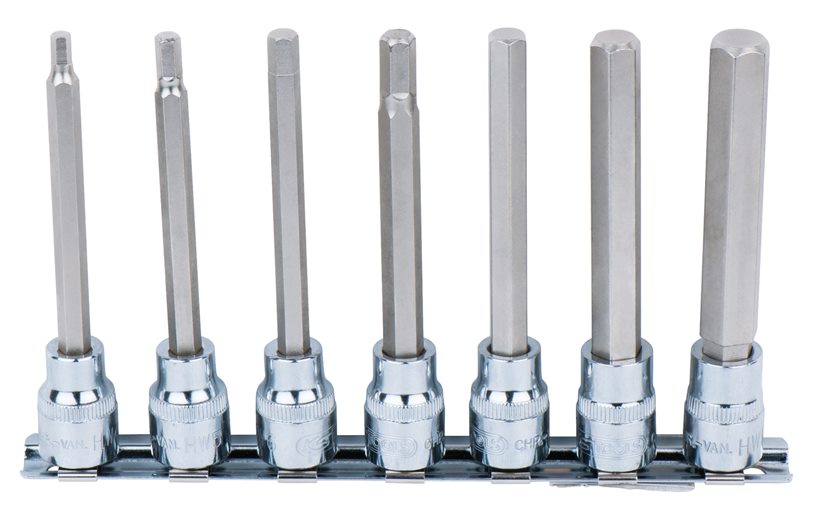 KS Tools 918.3960 3/8'' CHROMEplus Bit-Stecknuss-Satz Innensechskant, 7-tlg. 4-1