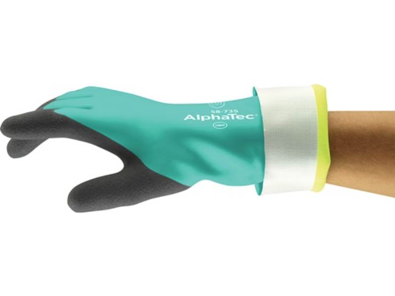 ANSELL 58735100 Chemikalienhandschuhe AlphaTec 58-735 Größe 10 grün EN 388, EN 3