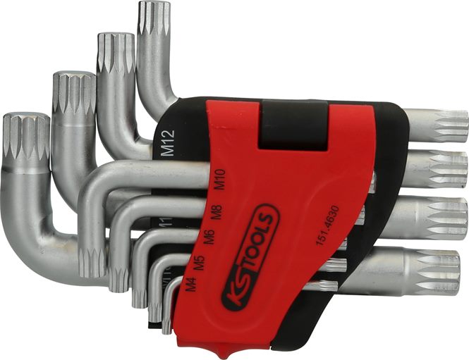 KS Tools 151.4630 XZN-Winkelstiftschlüssel-Satz, kurz, 9-tlg.