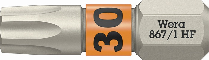 WERA 05066144001 Bit 867 TORX® HF 1/4 ? TX 30 Länge 25 mm mit Farbleitsystem
