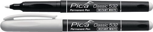 PICA 532/52 Permanentmarker INSTANT WHITE weiß Strichbreite 1 - 2 mm Stift mit C