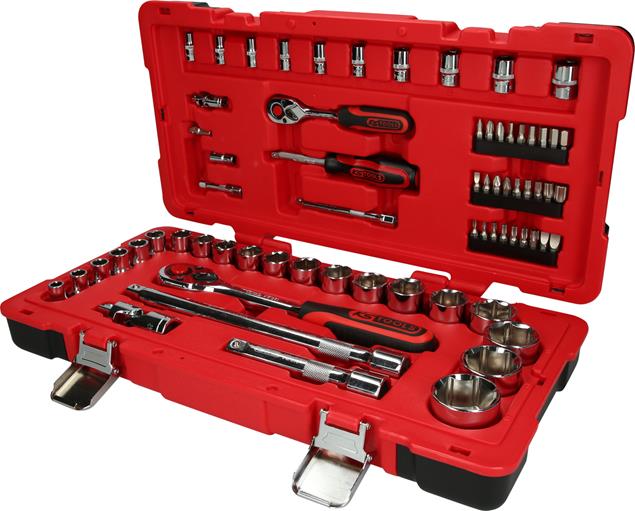 KS Tools 958.0668 1/4+1/2 CHROMEplus Steckschlüssel-Satz, 68-tlg.