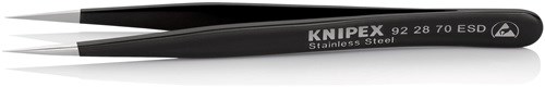 KNIPEX 92 28 70 ESD Präzisionspinzette  Länge 110 mm gerade fein rostfrei, antim