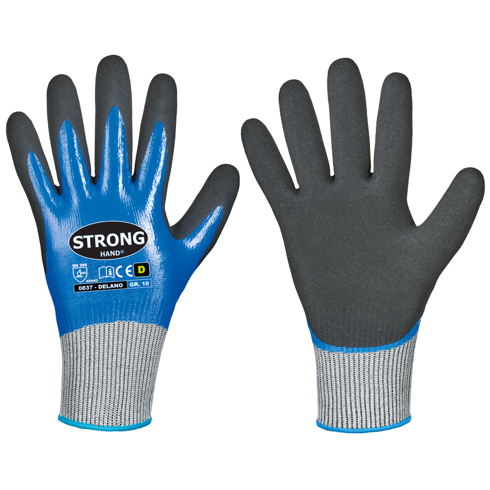 Gr .11 *DELANO* STRONGHAND® HANDSCHUHE grau *DELANO* STRONGHAND® GLOVES
