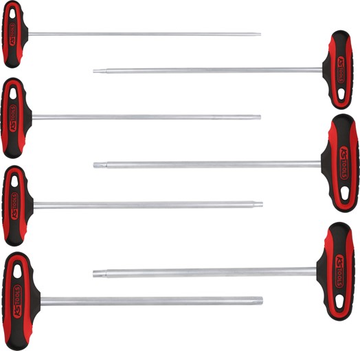 KS Tools 158.5050 ERGOTORQUEplus® T-Griff RIBE Winkelstiftschlüssel-Satz, 7-tlg.